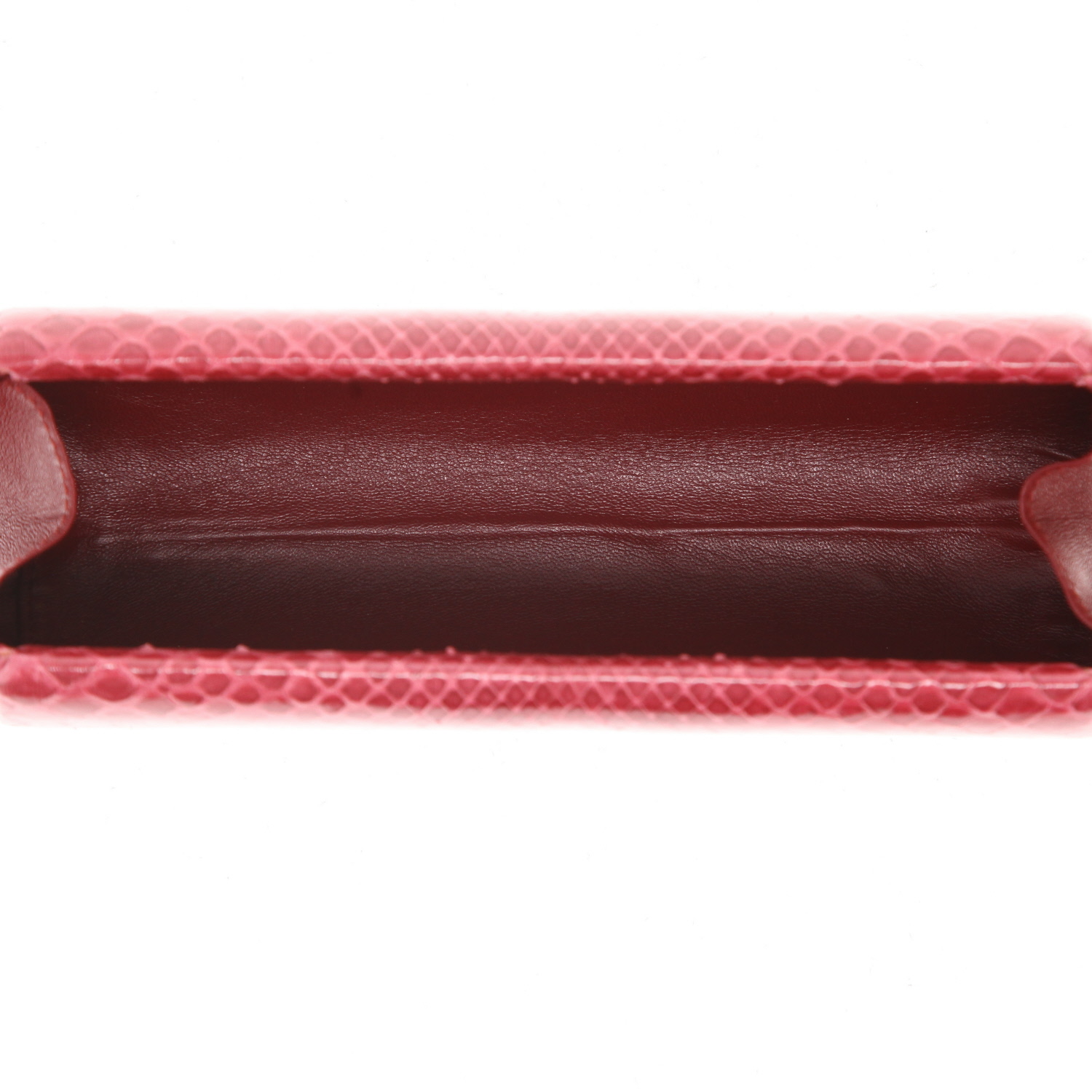 Bolsito de mano Dior   en piel de pitón color frambuesa - Detail D3