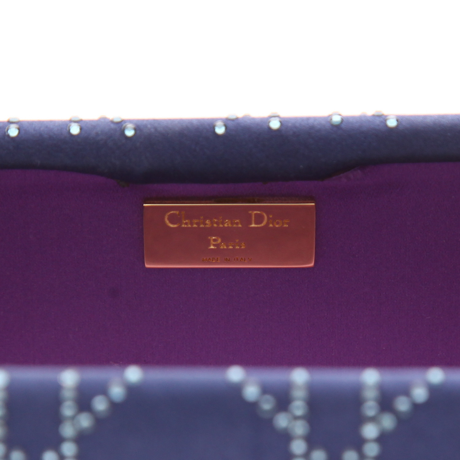 Pochette Dior   en satin bleu - Detail D2