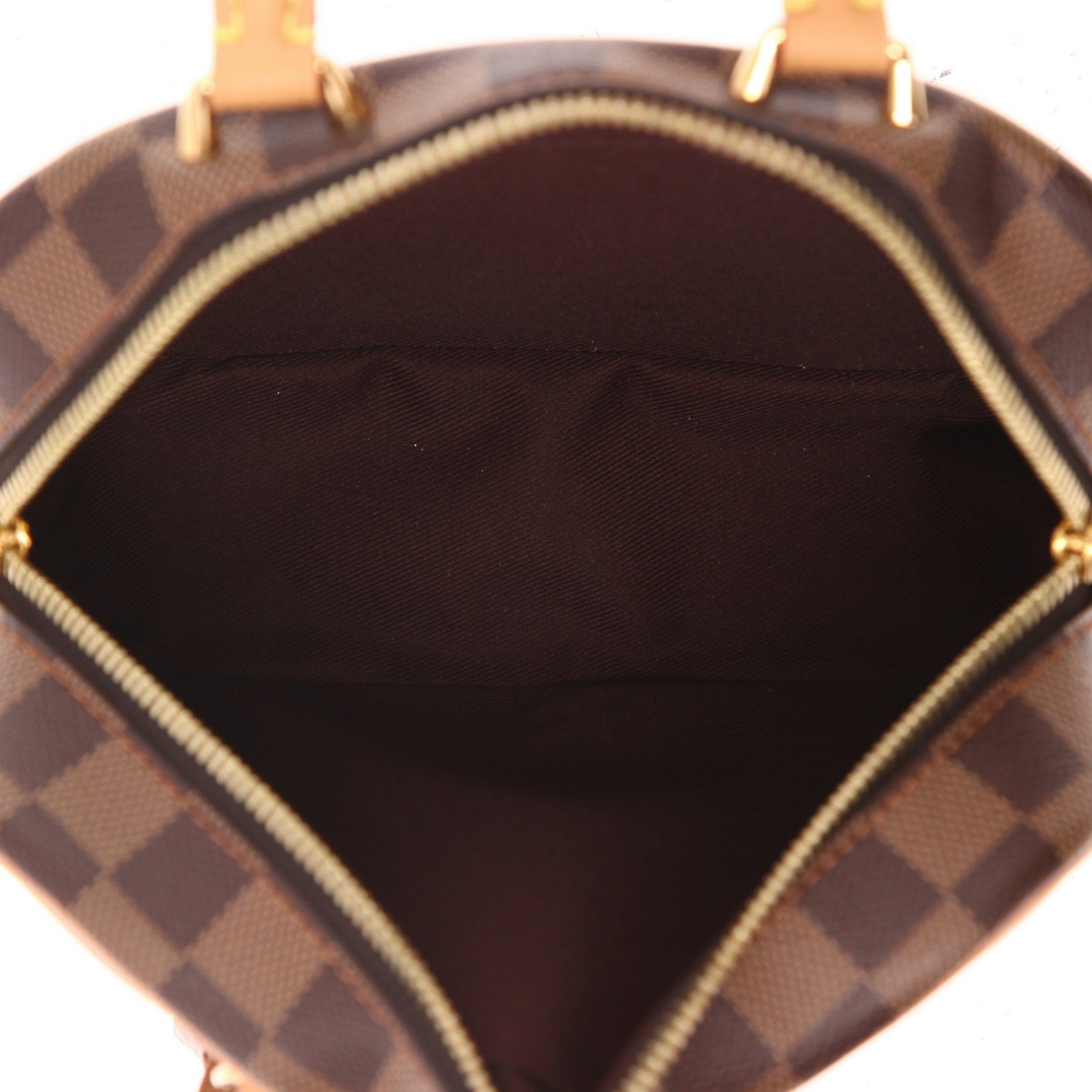 Sac bandoulière Louis Vuitton  Valisette BB en toile damier et cuir naturel - Detail D3