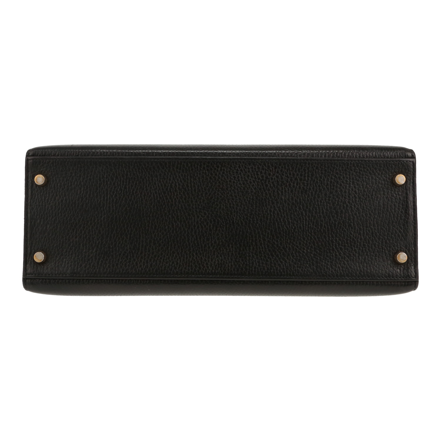 Bolso de mano Hermès  Kelly 32 cm en cuero Ardenne negro - Detail D1