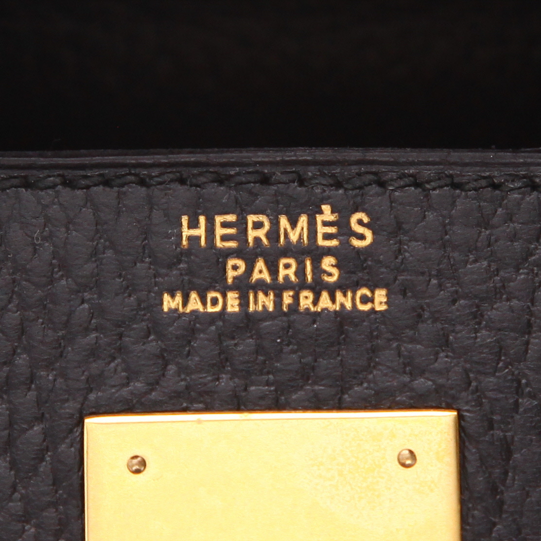 Sac à main Hermès  Kelly 32 cm en cuir Ardenne noir - Detail D2