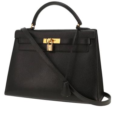 Borsa Hermès  Kelly 32 cm in pelle Ardenne nera