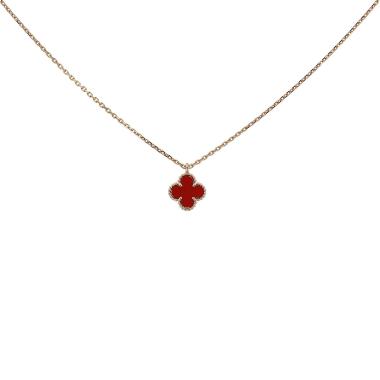 Collar Van Cleef & Arpels Sweet Alhambra de oro rosa y cornalina