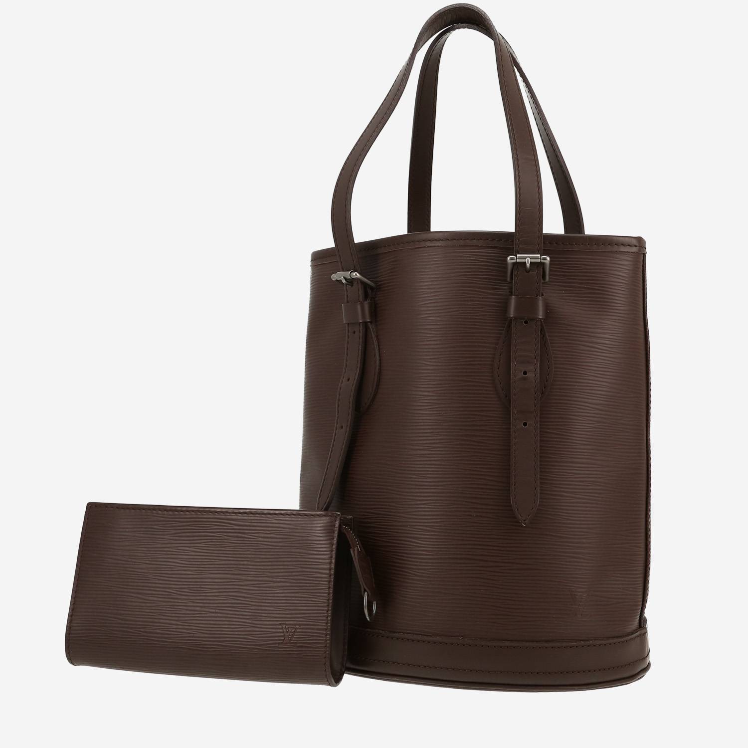 Bolso de mano Louis Vuitton  Bucket en cuero Epi marrón