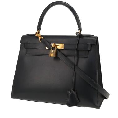 Borsa Hermès  Kelly 28 cm in pelle box blu marino