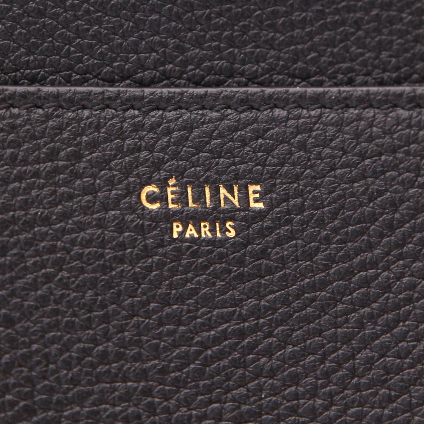 Borsa Celine  Sac Sangle in pelle martellata nera - Detail D2