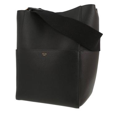 Sac à main Celine  Sac Sangle en cuir grainé noir