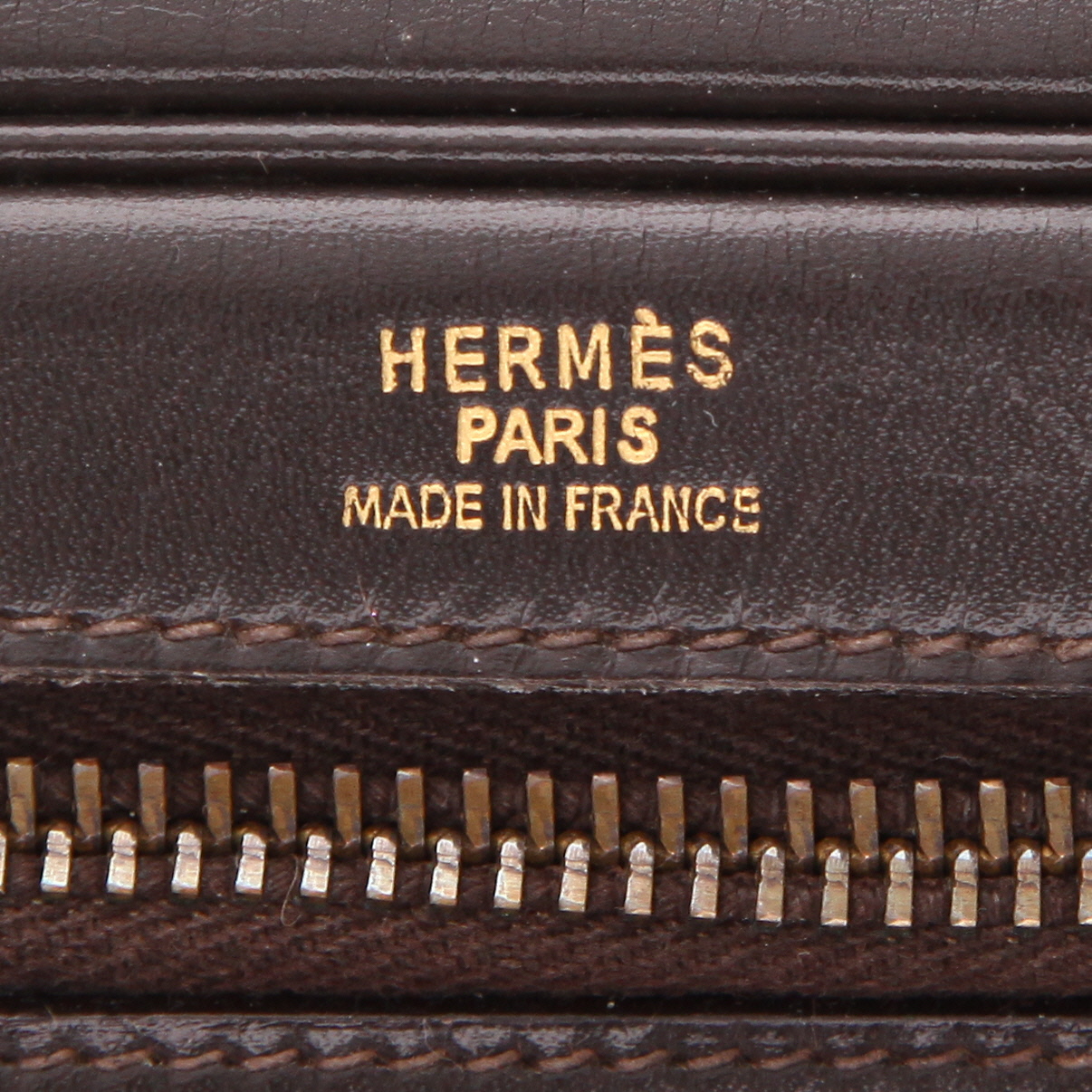 Bolso de mano Hermès  Balle De Golf en cuero box marrón - Detail D2