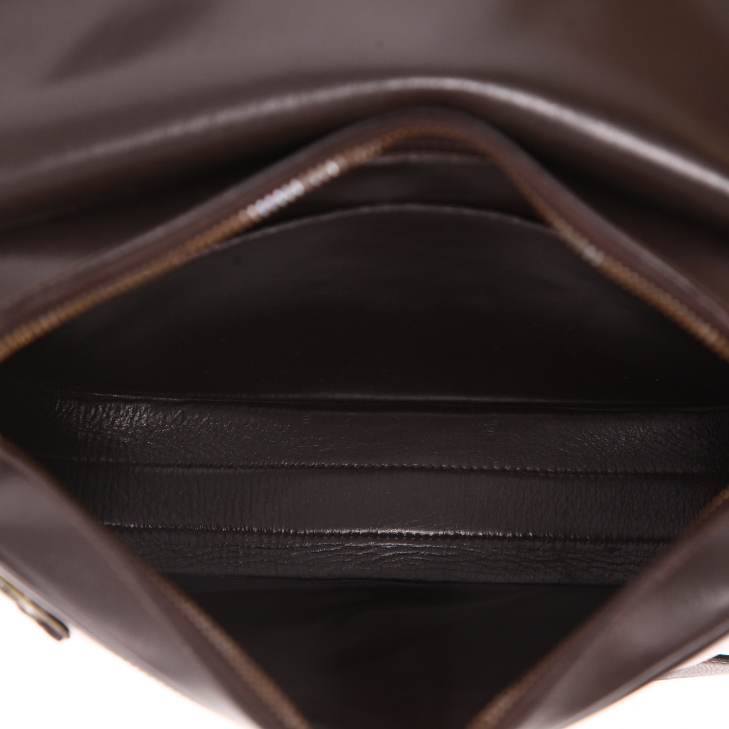 Hermès  Balle De Golf handbag  in brown box leather - Detail D3