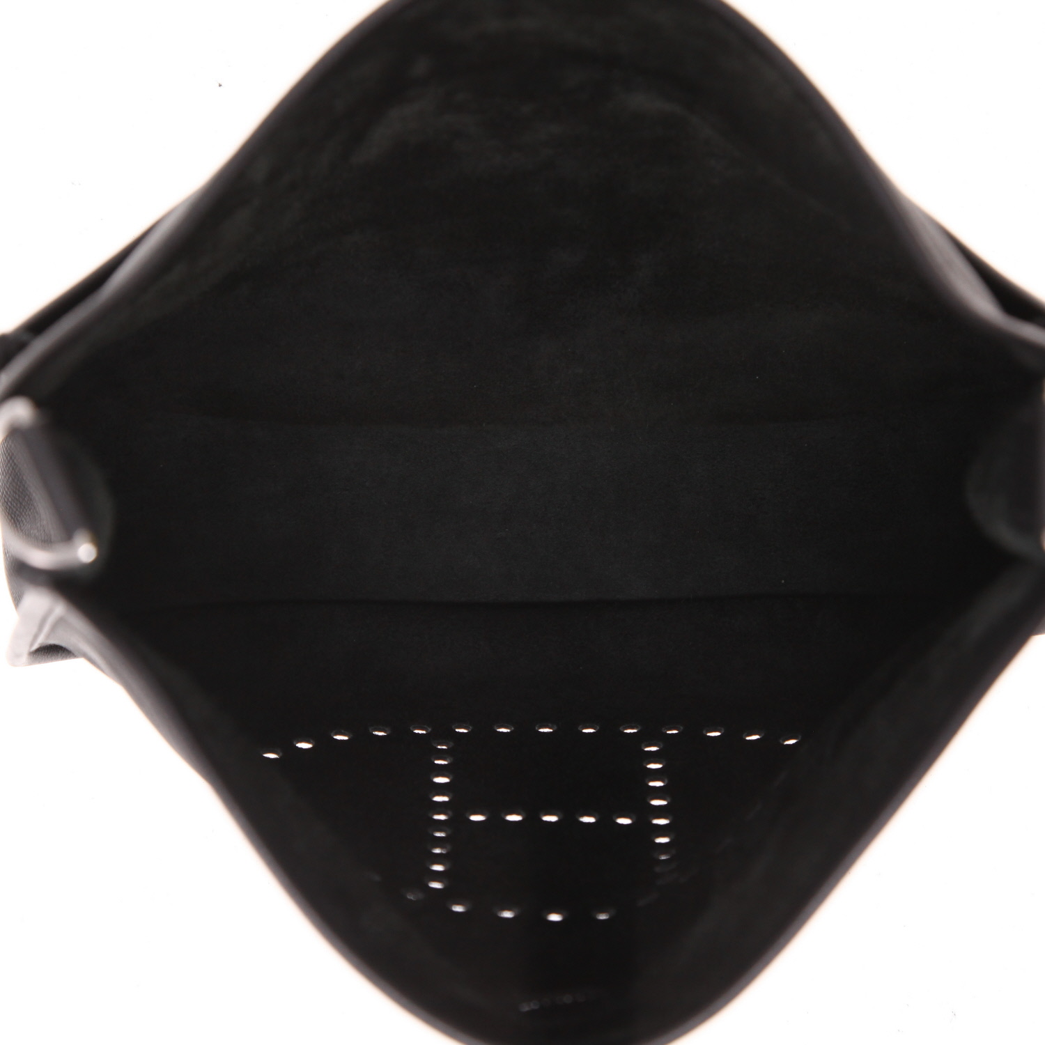 Sac bandoulière Hermès  Evelyne III en cuir epsom noir - Detail D3