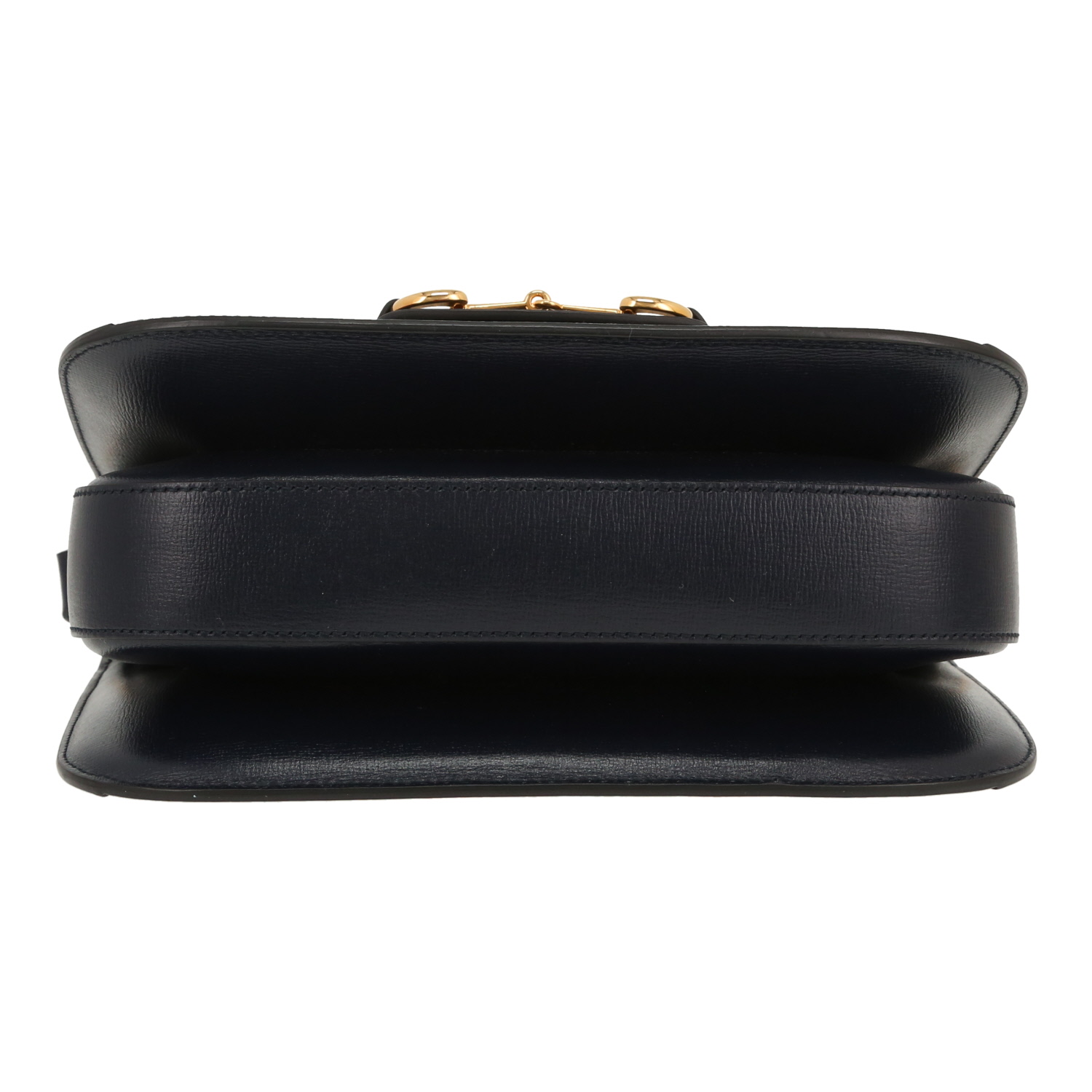 Sac bandoulière Gucci  1955 Horsebit petit modèle  en velours bleu-marine vert et rouge et cuir bleu - Detail D1