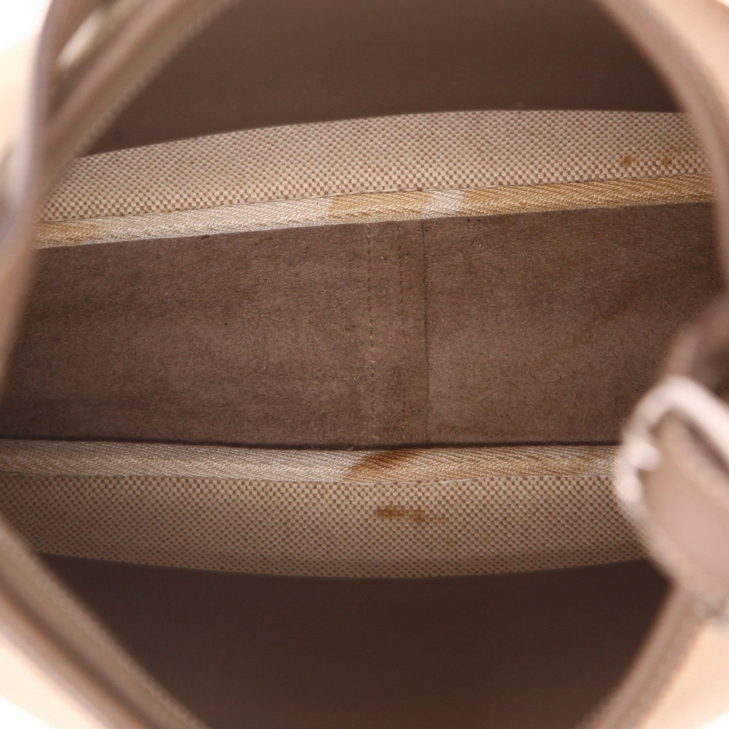 Sac porté épaule ou main Hermès  Trim en toile beige et cuir étoupe - Detail D3