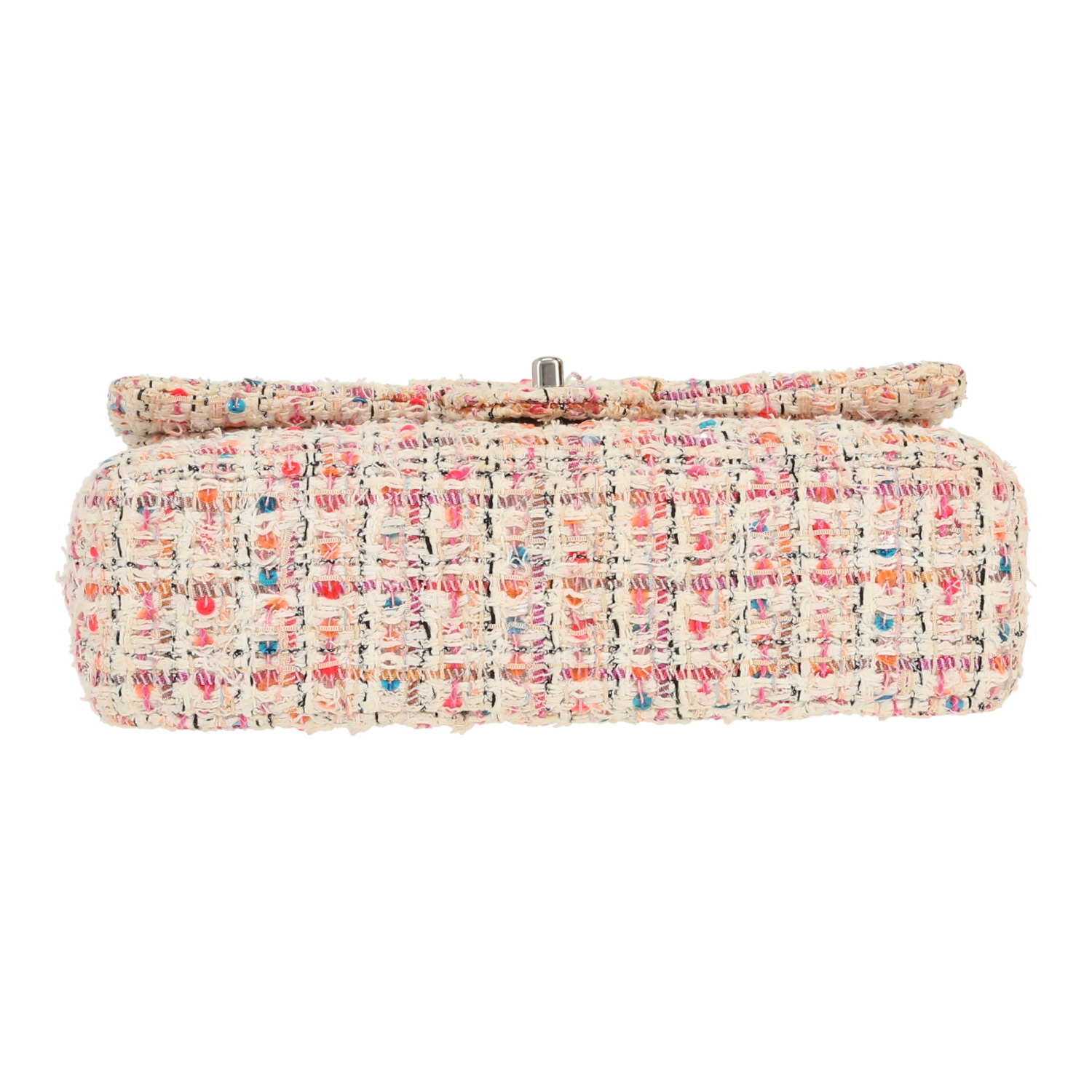Chanel  Timeless Classic handbag  in beige and pink tweed - Detail D1
