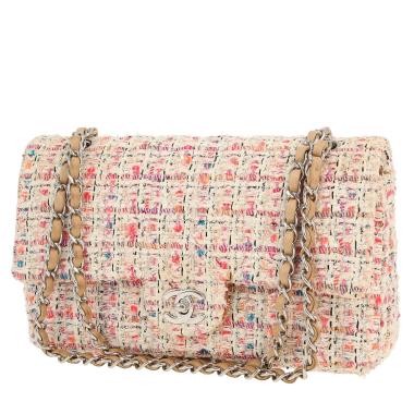 Chanel  Timeless Classic handbag  in beige and pink tweed