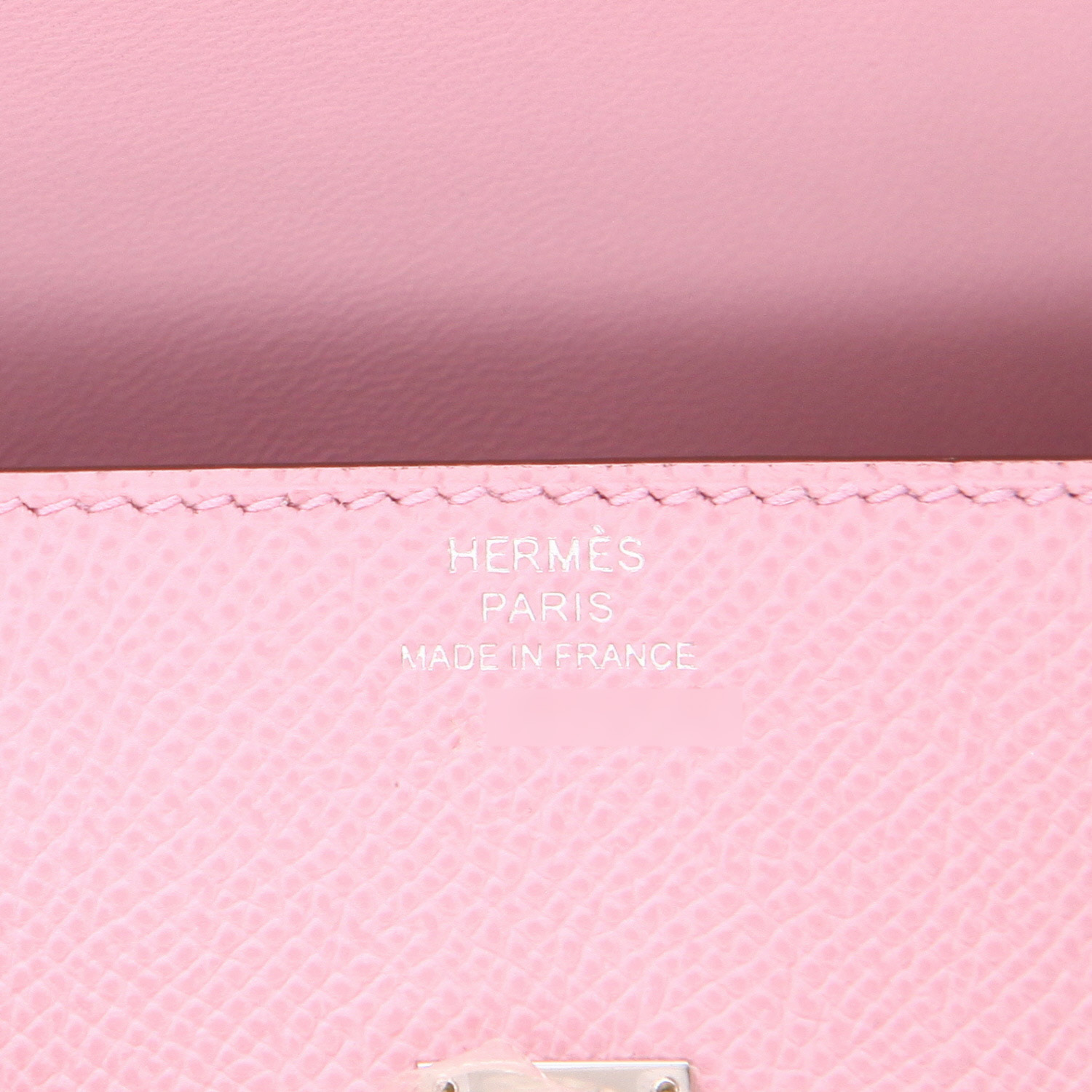 Bolso de mano Hermès  Kelly Doll Picto en cuero epsom Mauve Sylvestre, Nata amarillo Lime y Chai - Detail D2