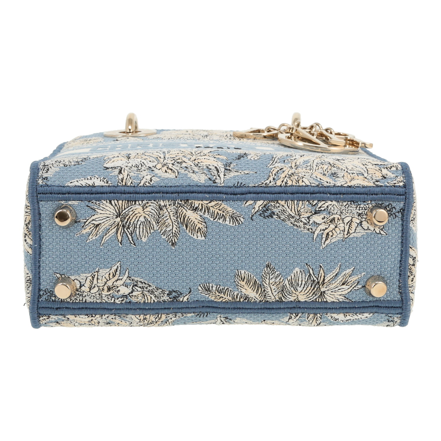 Bolso de mano Dior  Lady D- Lite en lona azul - Detail D1