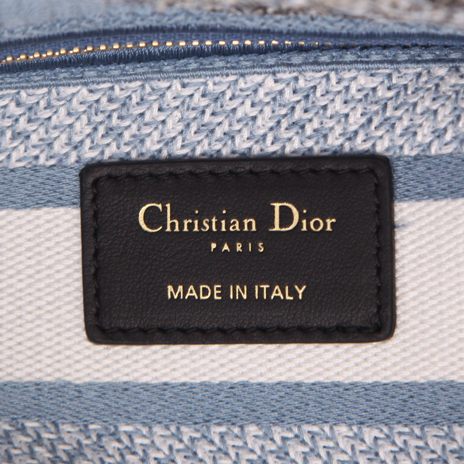 Dior  Lady D- Lite handbag  in blue canvas - Detail D2