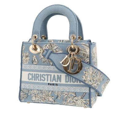 Sac à main Dior  Lady D- Lite en toile bleue