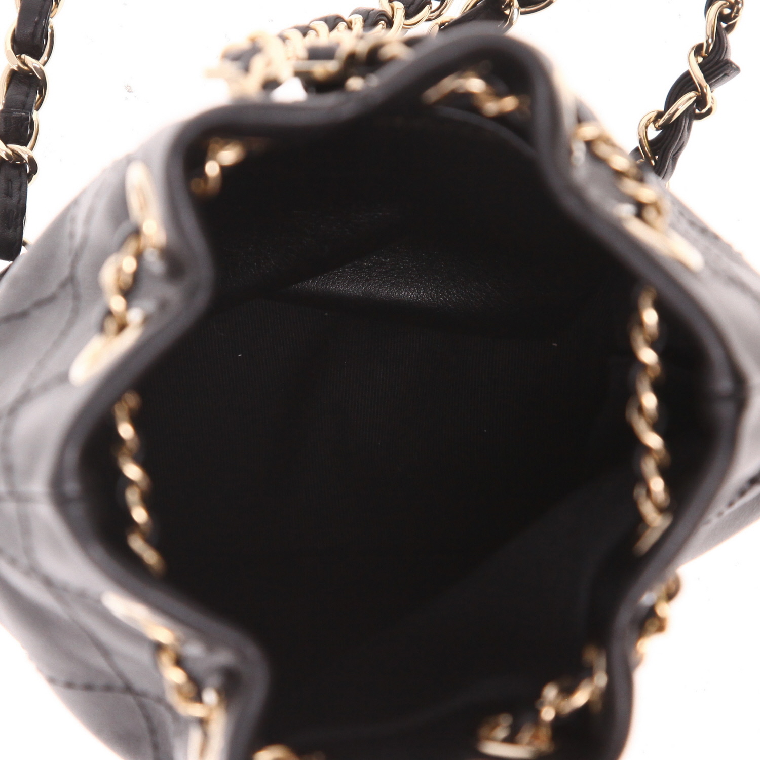 Mochila Chanel   en cuero acolchado negro - Detail D3