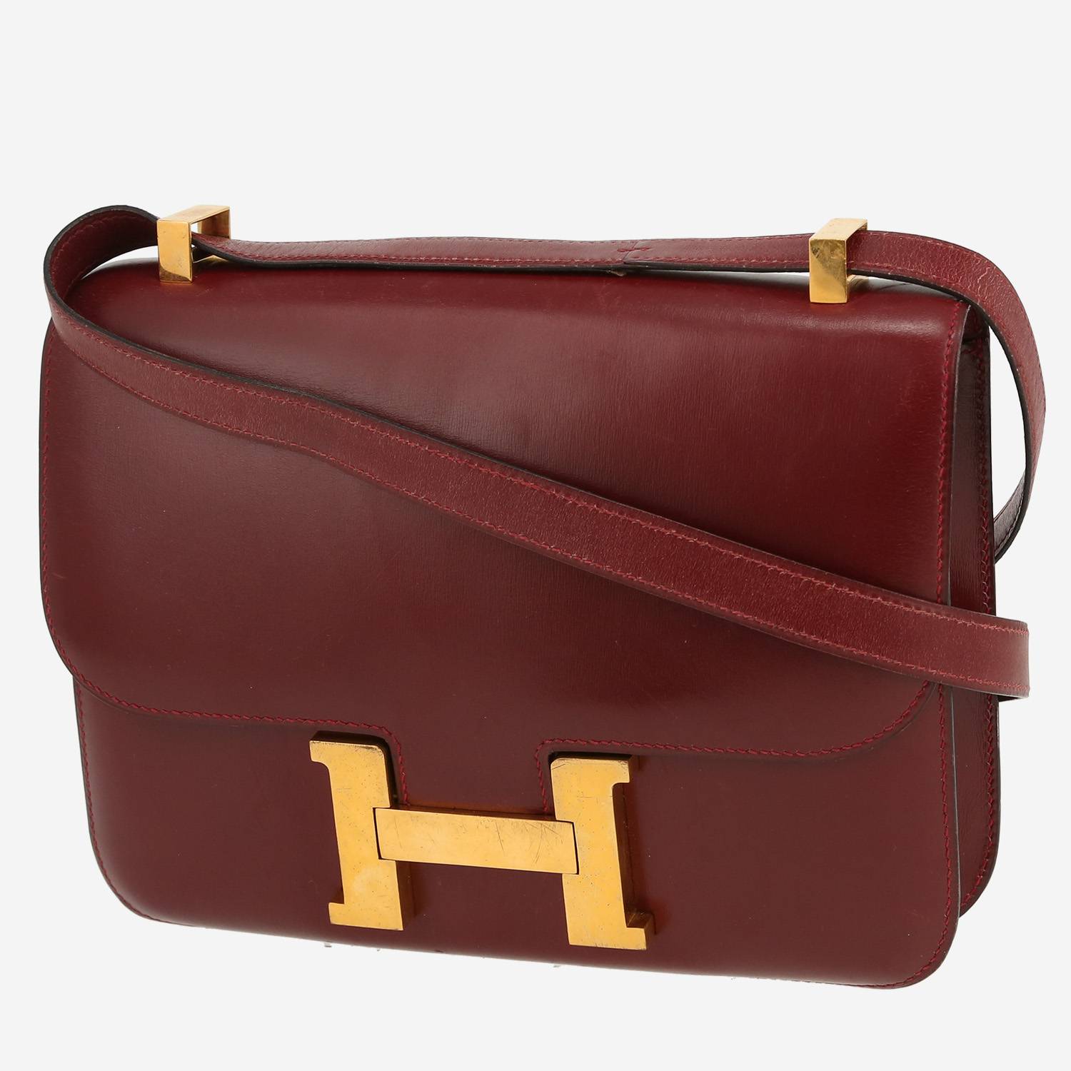 Hermès  Constance handbag  in burgundy box leather