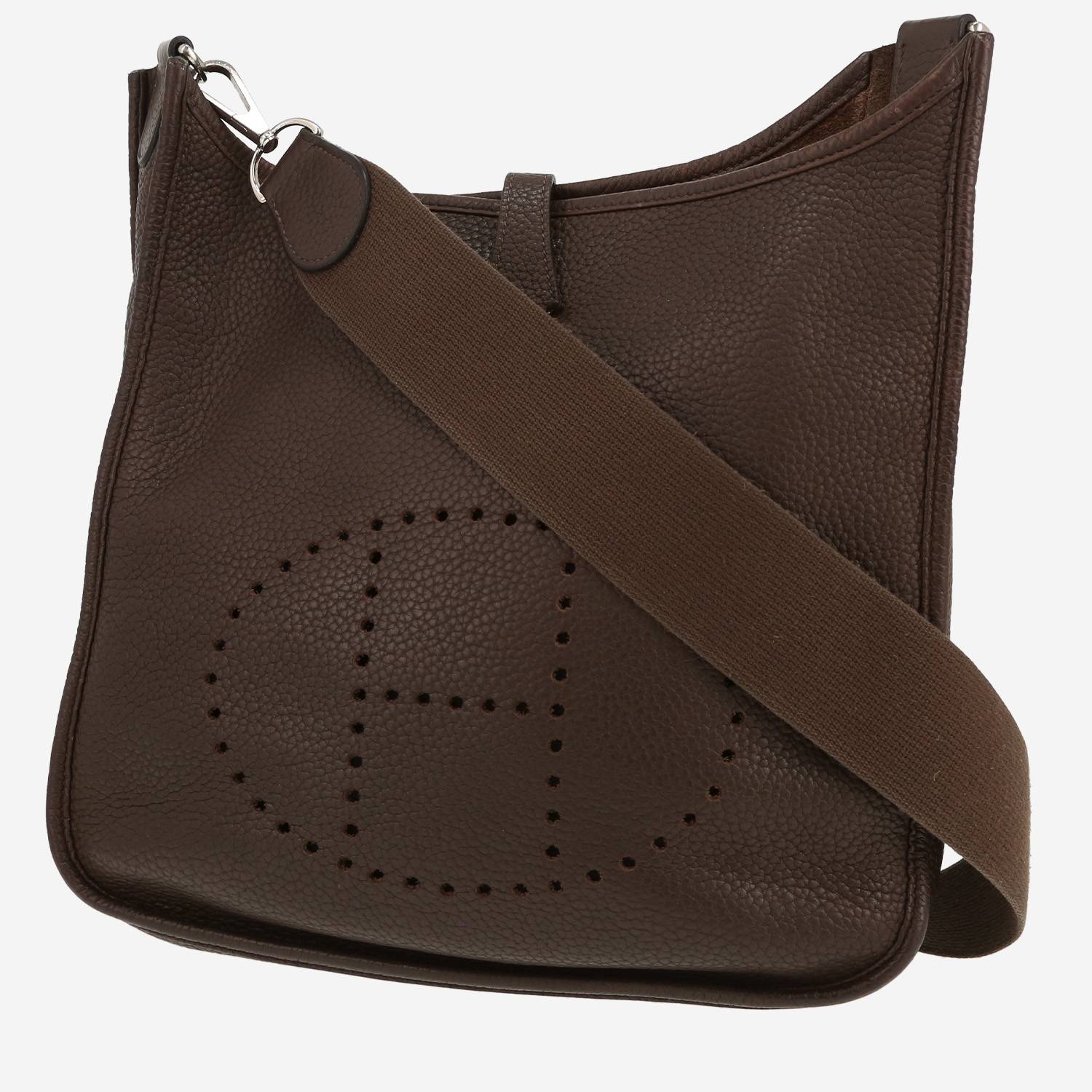 Bolso bandolera Hermès  Evelyne en cuero togo marrón