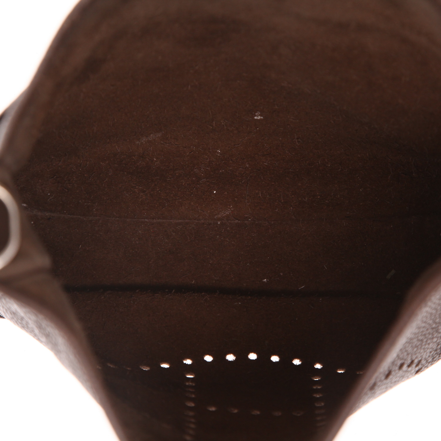 Sac bandoulière Hermès  Evelyne en cuir togo marron - Detail D3