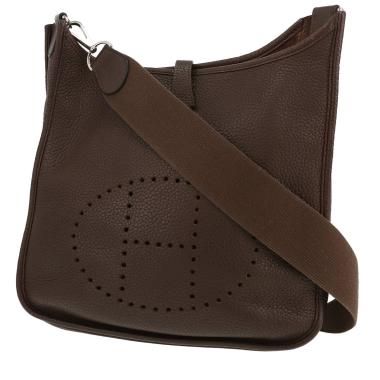 Hermès  Evelyne shoulder bag  in brown togo leather