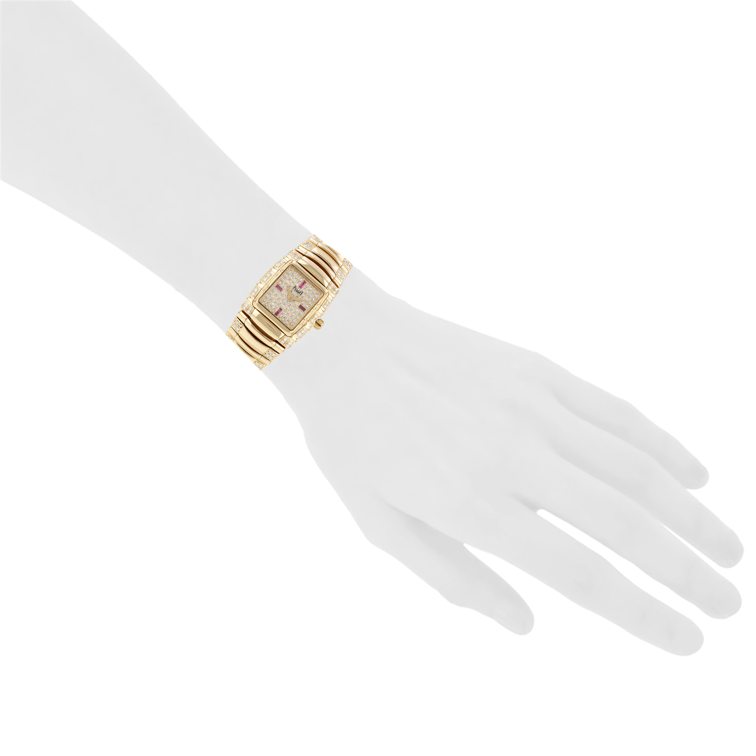 Piaget Tanagra watch in yellow gold and diamonds, Ref: Piaget - 16056M405D  Circa 1990 - Detail D1