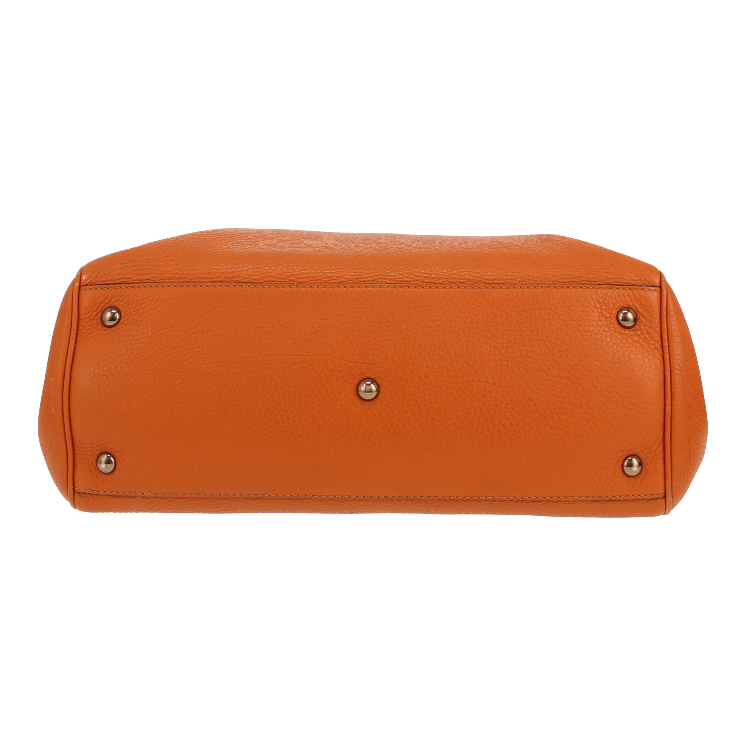 Sac à main Gucci  Bamboo en cuir grainé orange - Detail D1