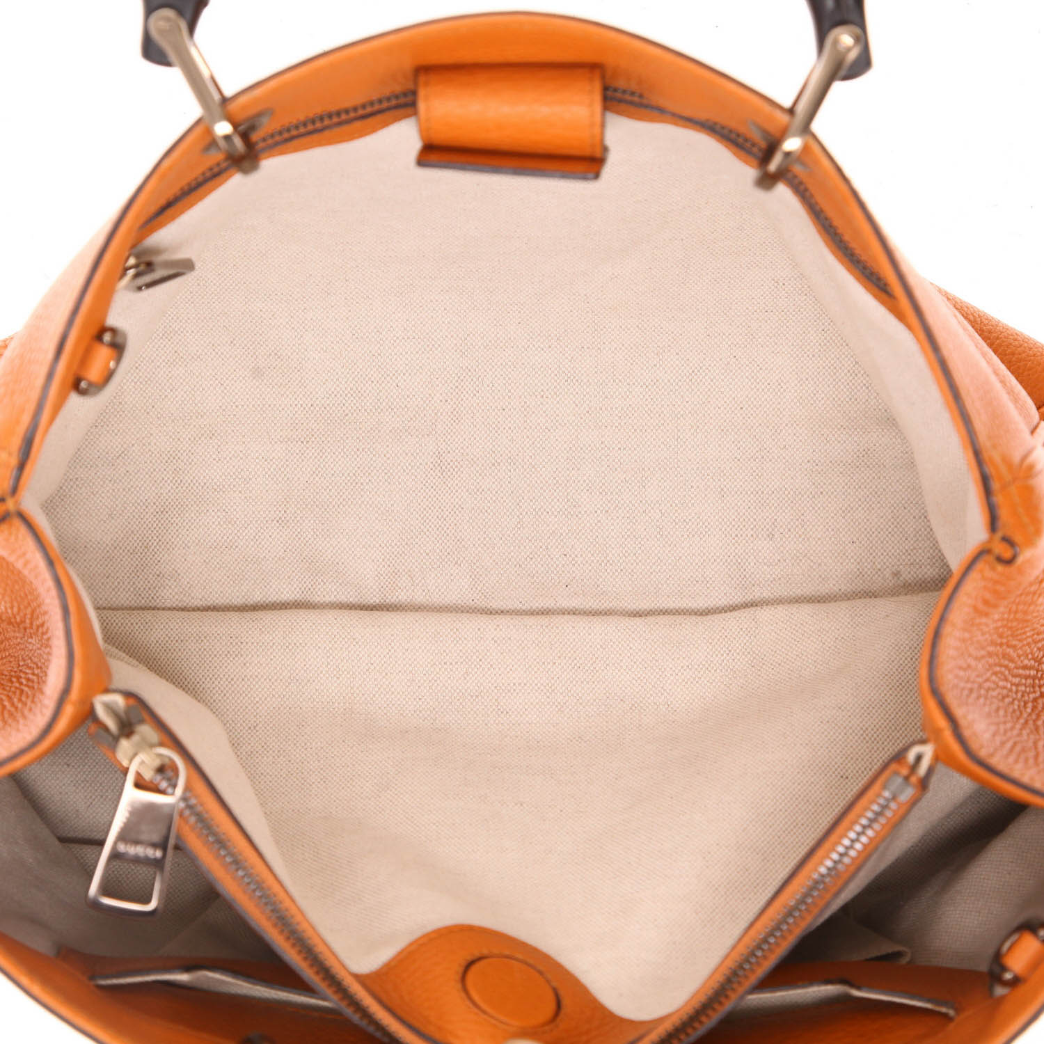 Borsa Gucci  Bamboo in pelle martellata arancione - Detail D3