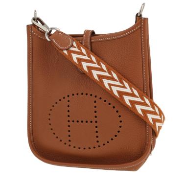 Hermès  Mini Evelyne shoulder bag  in gold leather taurillon clémence