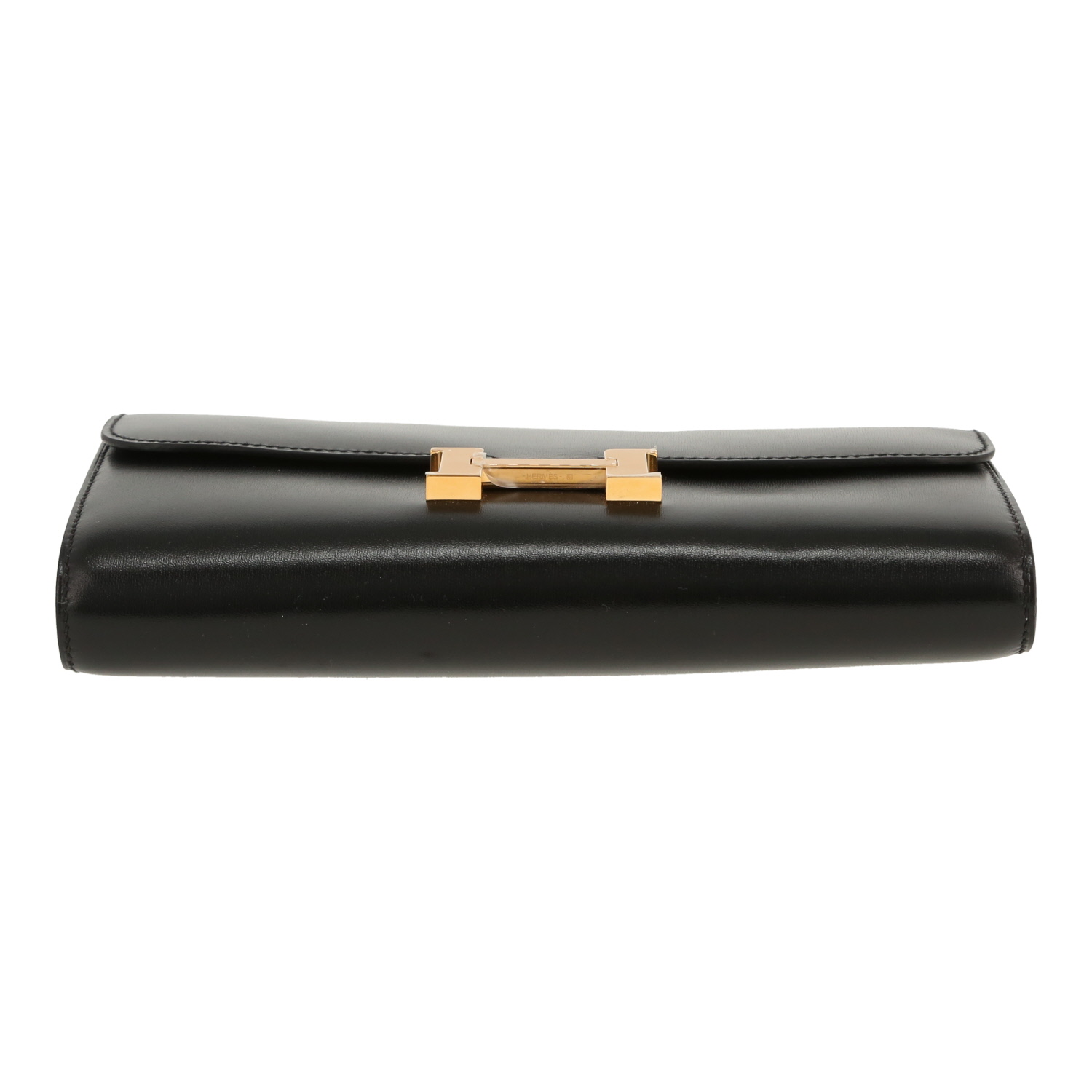 Bolso bandolera Hermès  Long To Go en cuero box negro - Detail D1