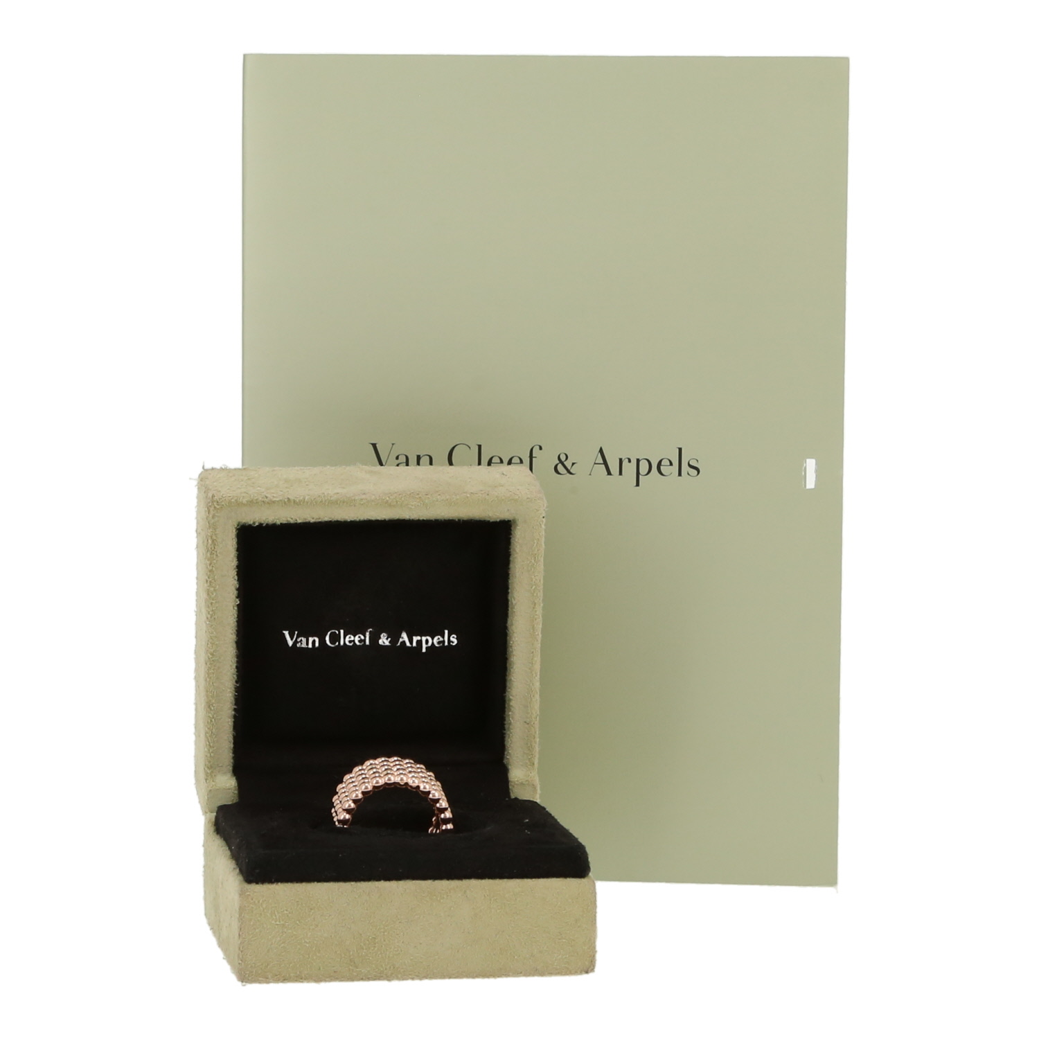 Sortija Van Cleef & Arpels Perlée modelo grande de oro rosa - Detail D2