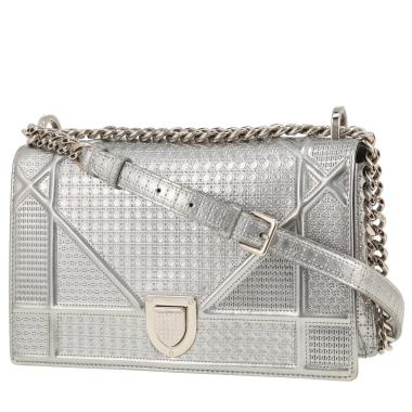 Dior  Diorama shoulder bag  in silver patent leather