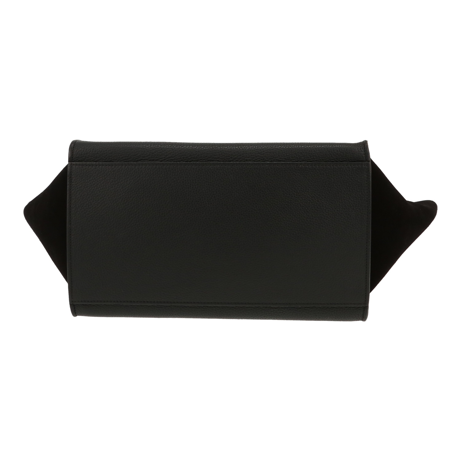 Bolso de mano Celine  Trapeze en cuero negro y Veau velours negro - Detail D1