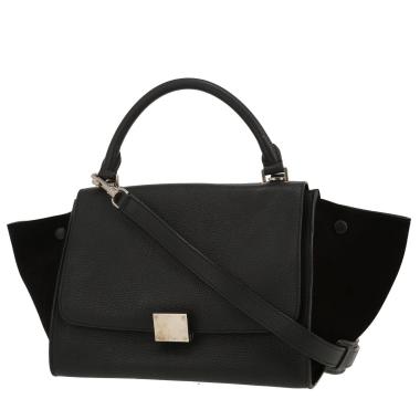 Borsa Celine  Trapeze in pelle nera e Veau velours nero