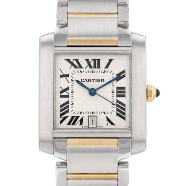 Montre Cartier Tank Française moyen modèle  en or et acier Ref: Cartier - 2302  Vers 2003