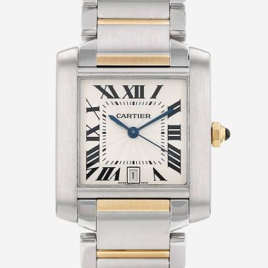 Cartier Tank Française  medium model  in gold and stainless steel Ref: Cartier - 2302  Circa 2003