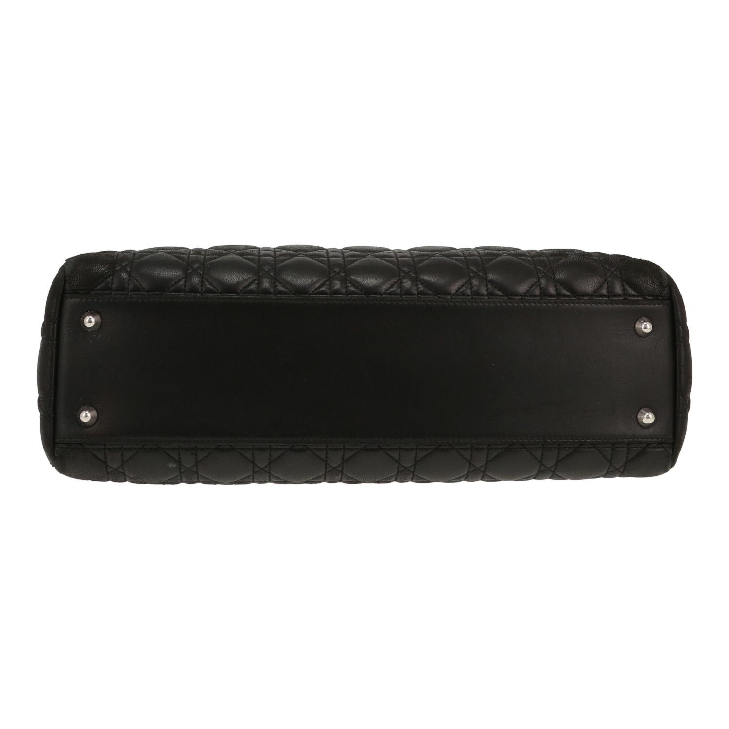 Dior   handbag  in black leather cannage - Detail D1