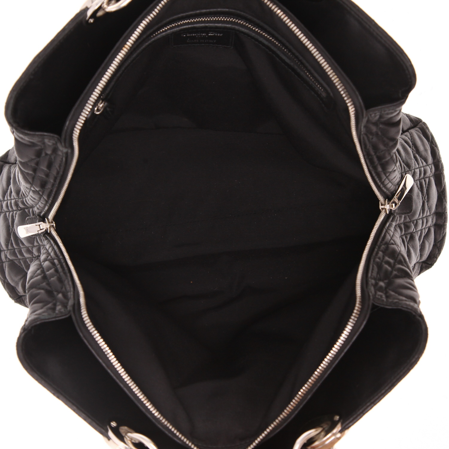 Sac à main Dior   en cuir cannage noir - Detail D3