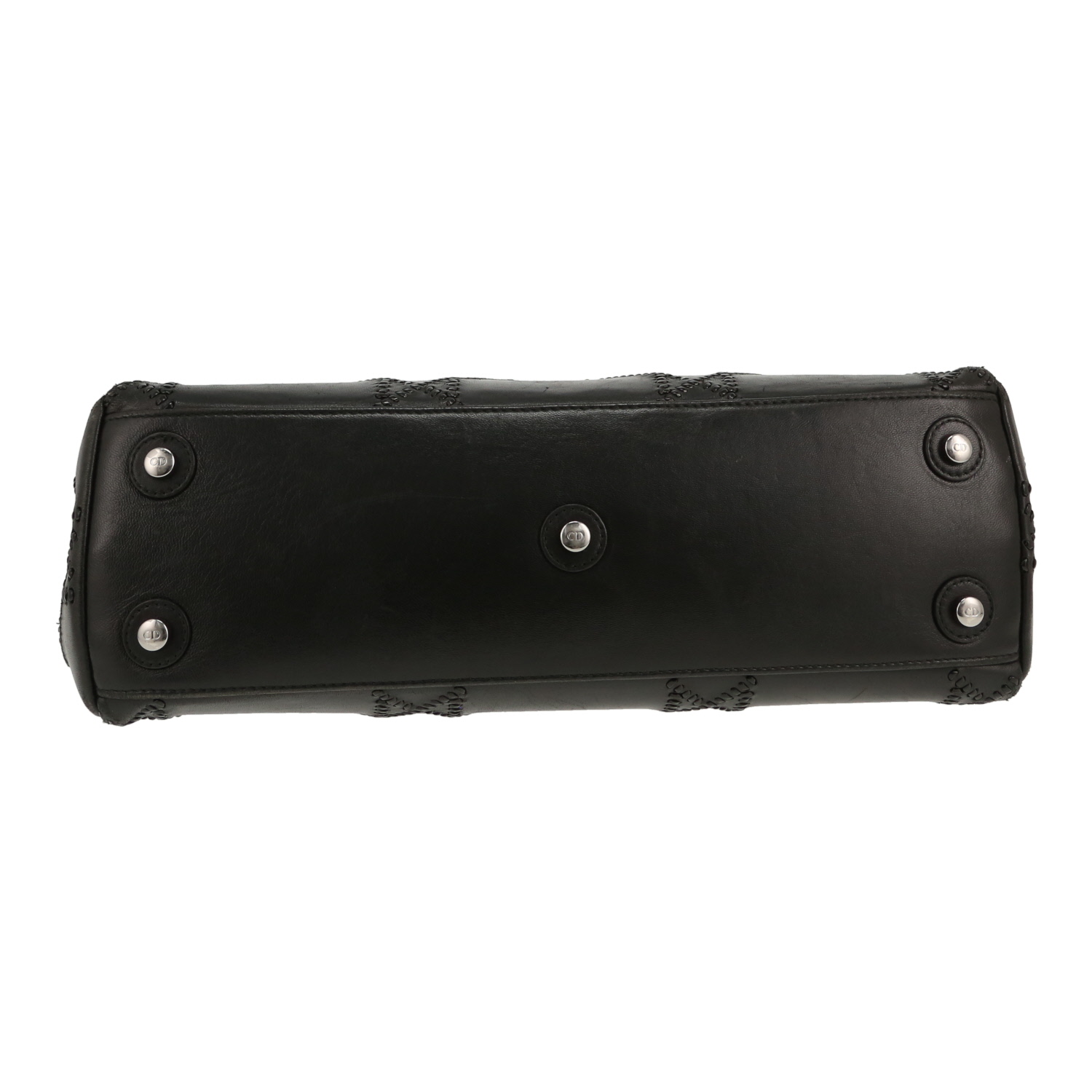 Sac cabas Dior   en cuir noir - Detail D1