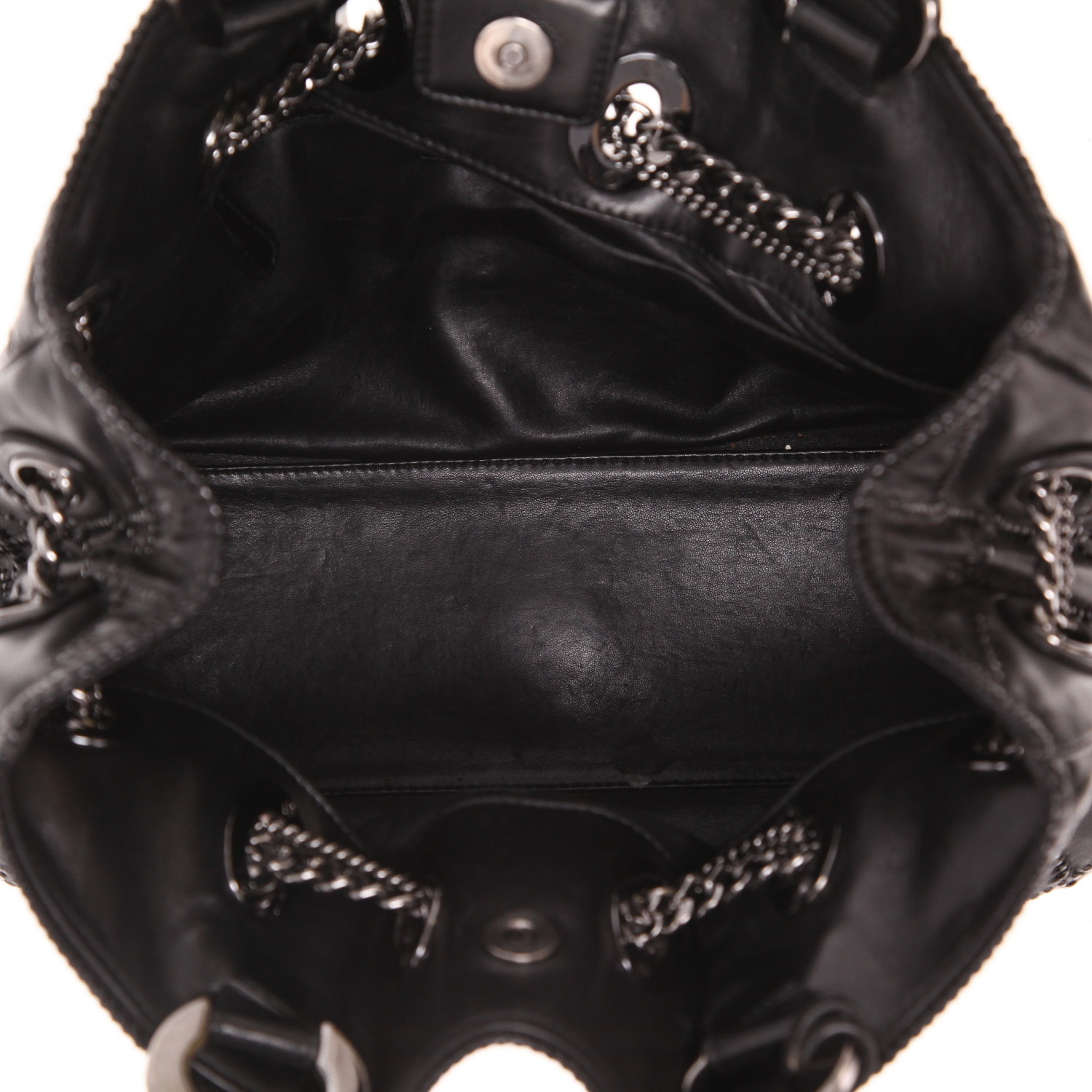 Sac cabas Dior   en cuir noir - Detail D3