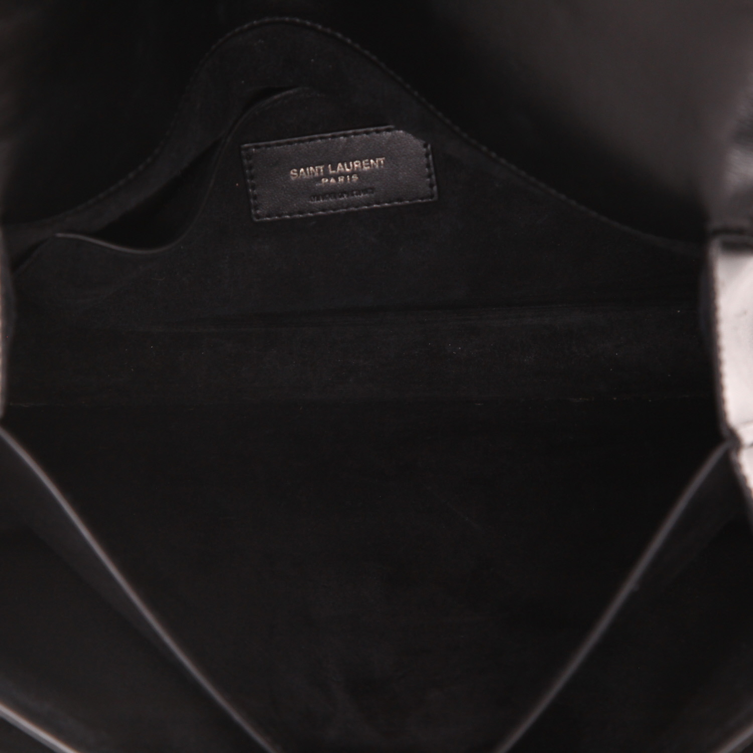 Sac bandoulière Saint Laurent  Sunset en cuir noir - Detail D3