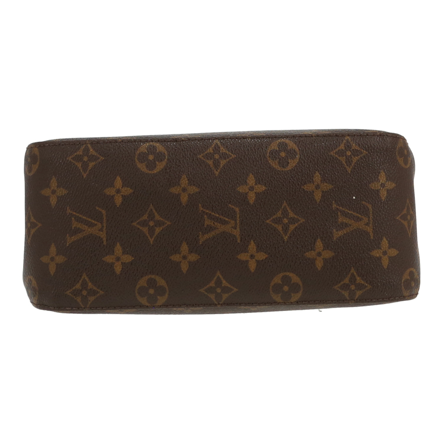 Bolso de mano Louis Vuitton  Looping en lona Monogram marrón y cuero natural - Detail D1