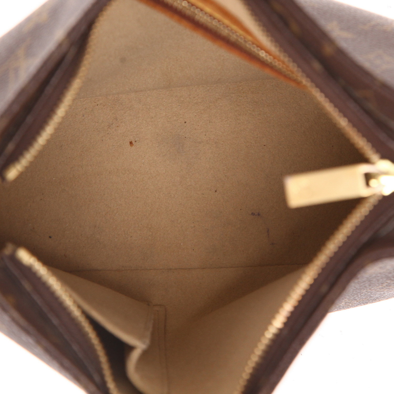 Louis Vuitton  Looping handbag  in brown monogram canvas  and natural leather - Detail D3