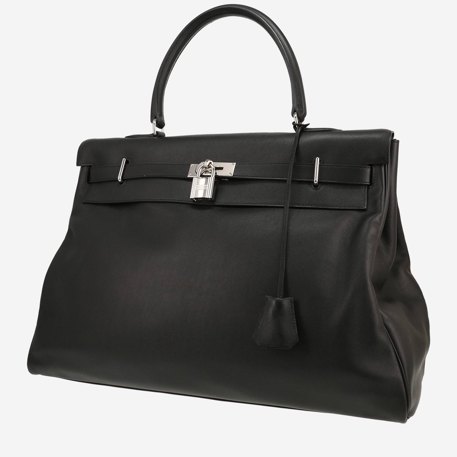 Hermès  Kelly 50 cm handbag  in black leather