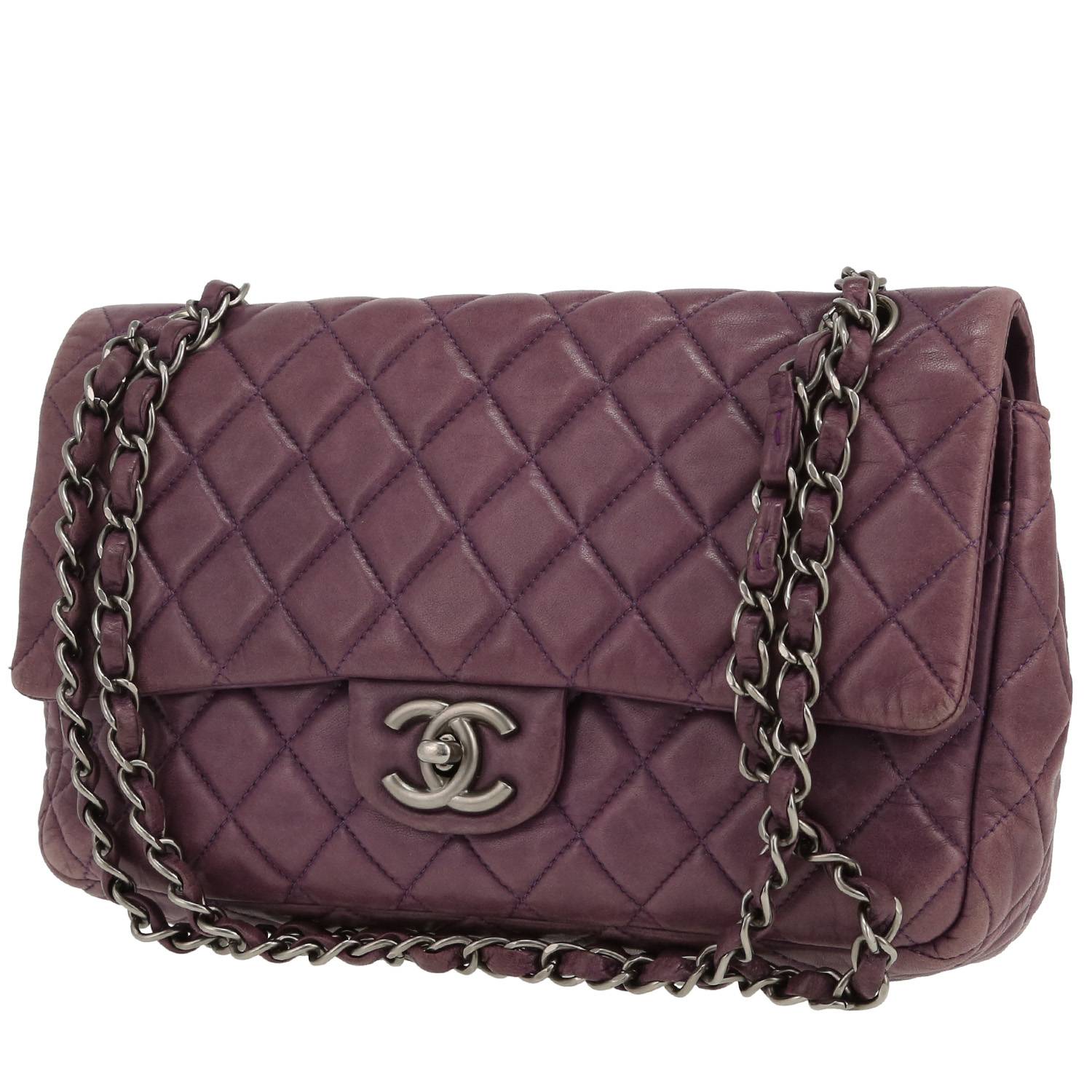 Sac Chanel Classic Matelassé Violet Occasion – Authentique