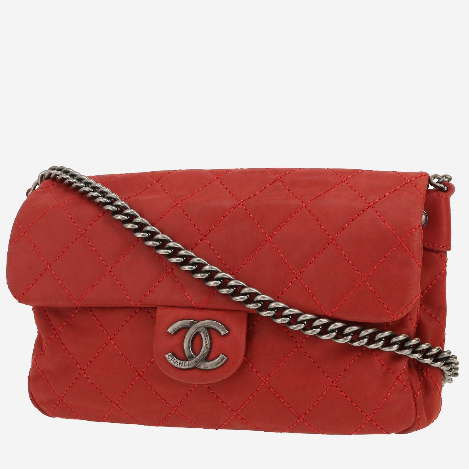 Bolso bandolera Chanel   en cuero acolchado rojo