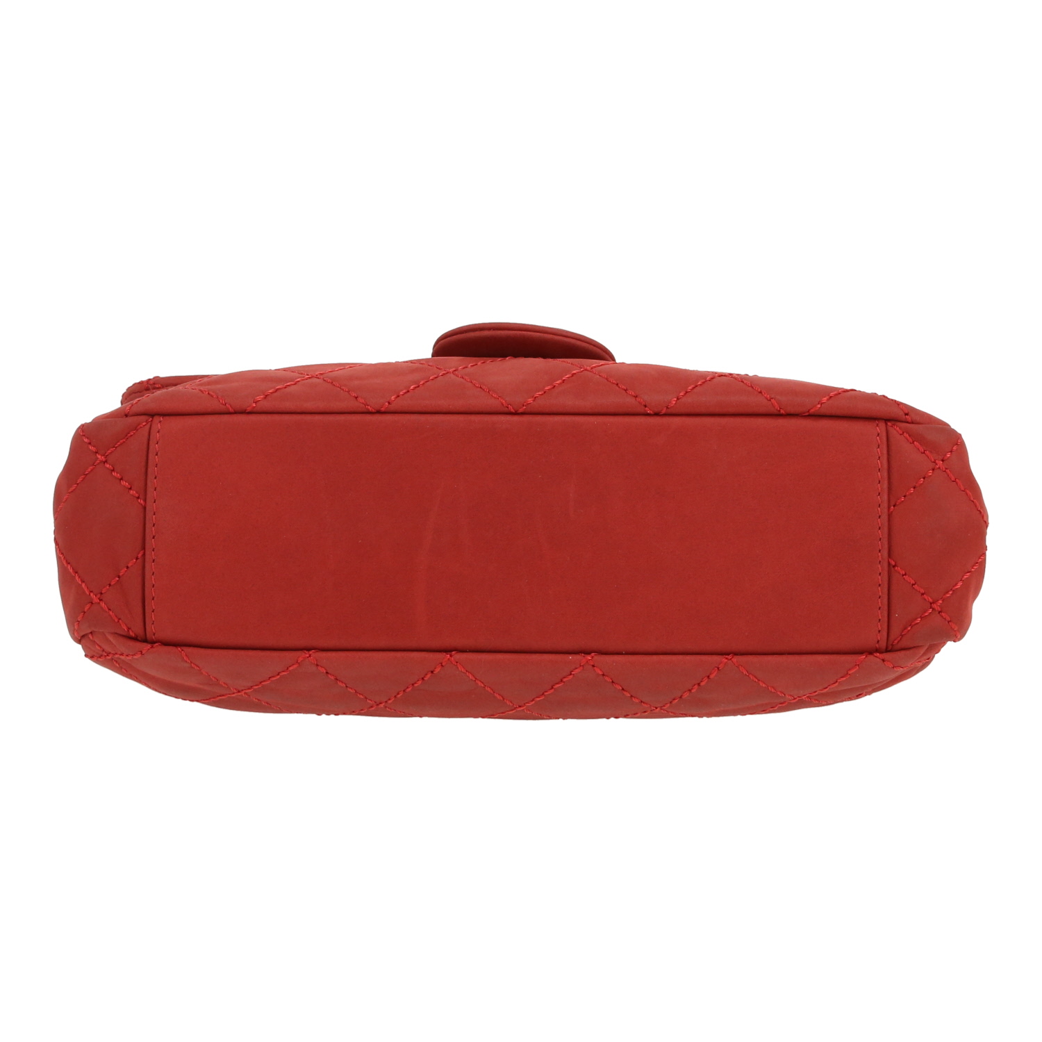 Bolso bandolera Chanel   en cuero acolchado rojo - Detail D1