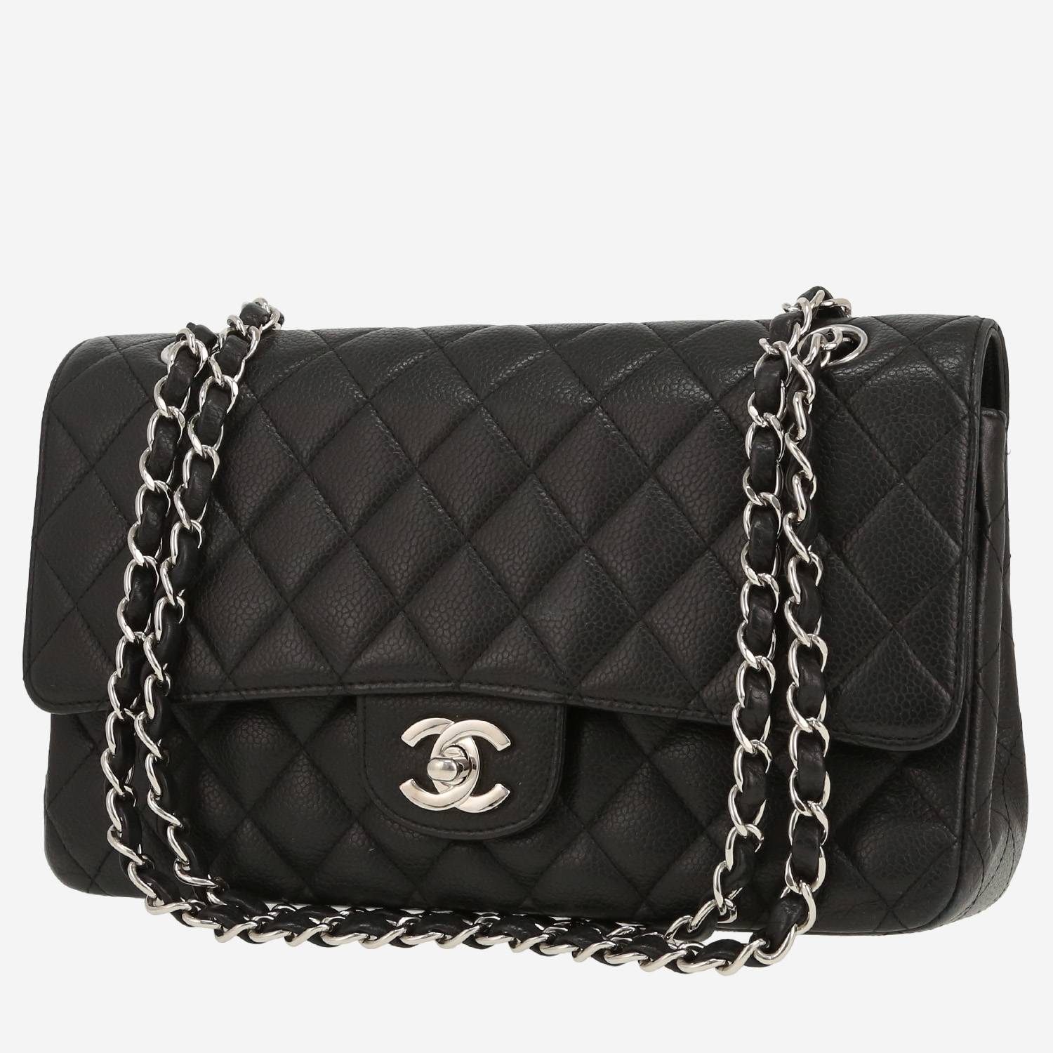 Bolso de mano Chanel  Timeless Classic en cuero granulado acolchado negro